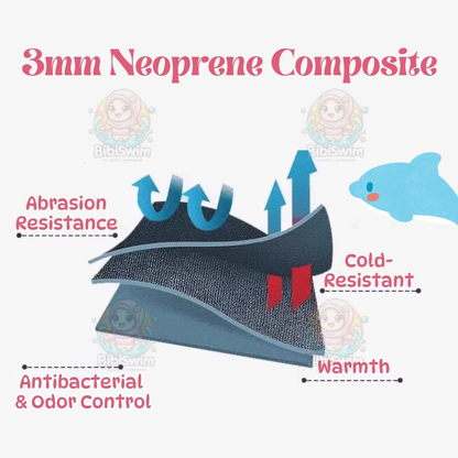 BIBISWIM Baby Neoprene Thermal Swim Wear Swimwear Wetsuit Kids Keep Warm Prevent Cold Swimming Suits