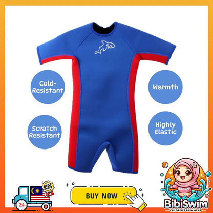 BIBISWIM Baby Neoprene Thermal Swim Wear Swimwear Wetsuit Kids Keep Warm Prevent Cold Swimming Suits