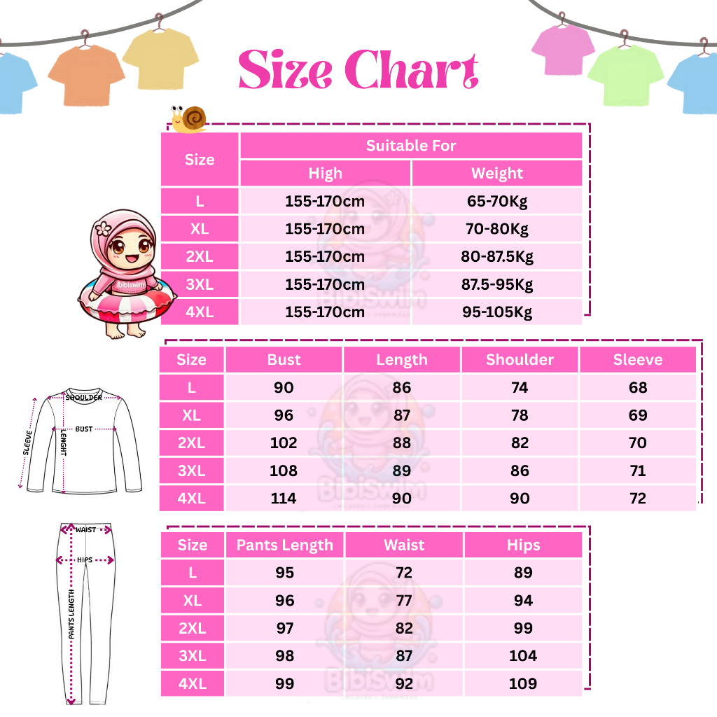 BIBISWIM Baju Renang Muslimah Swimming Suit for Women