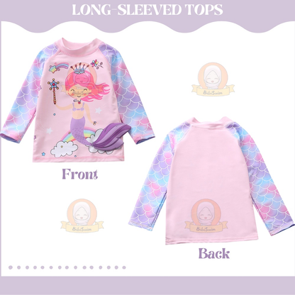 3 Piece Swimwear Kids Kid Long Sleeve Mermaid Swimming Suit For Girl