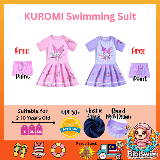 BIBISWIM Swimming Suit Kid Baby Swimming Suit Girl Swimsuit Kids Kuromi