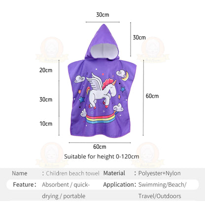 BIBISWIM Kids Quick Dry Hooded Towel