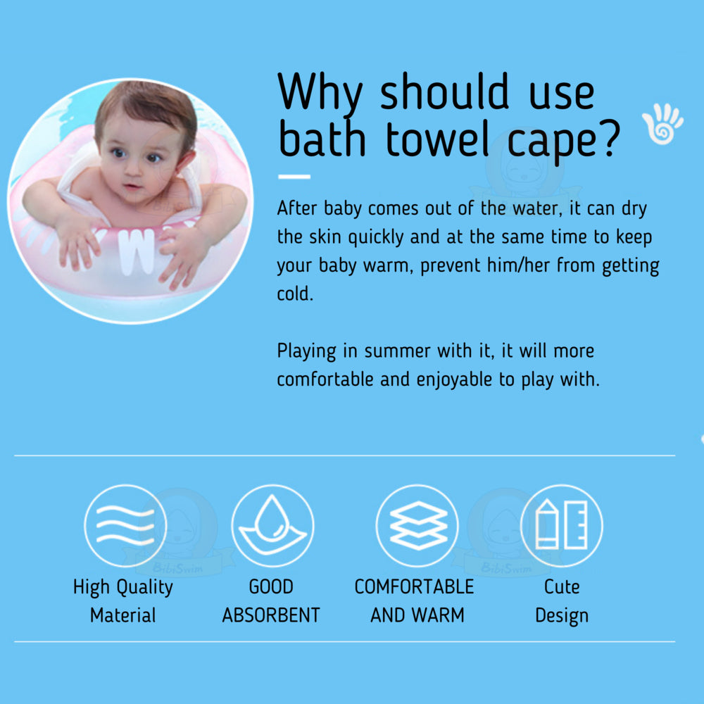 BIBISWIM Kids Quick Dry Hooded Towel