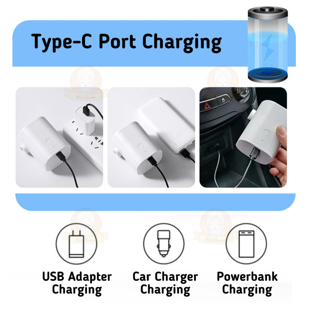BIBISWIM Portable Electric Air Pump 2500mAh