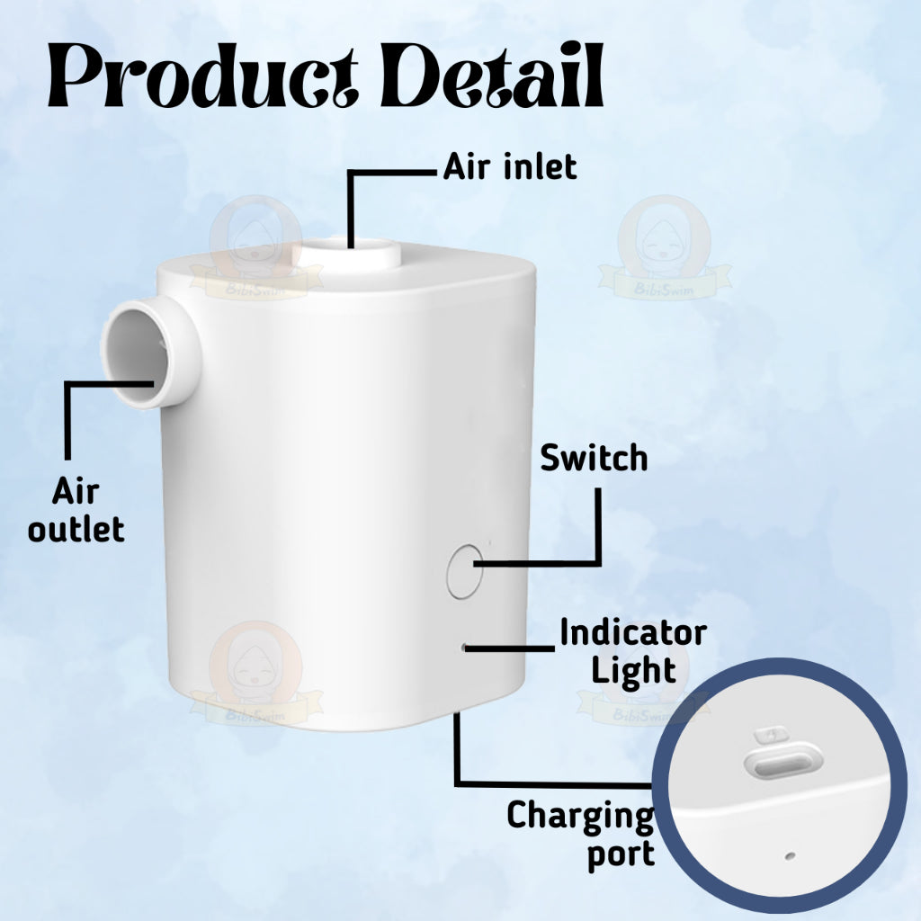 BIBISWIM Portable Electric Air Pump 2500mAh