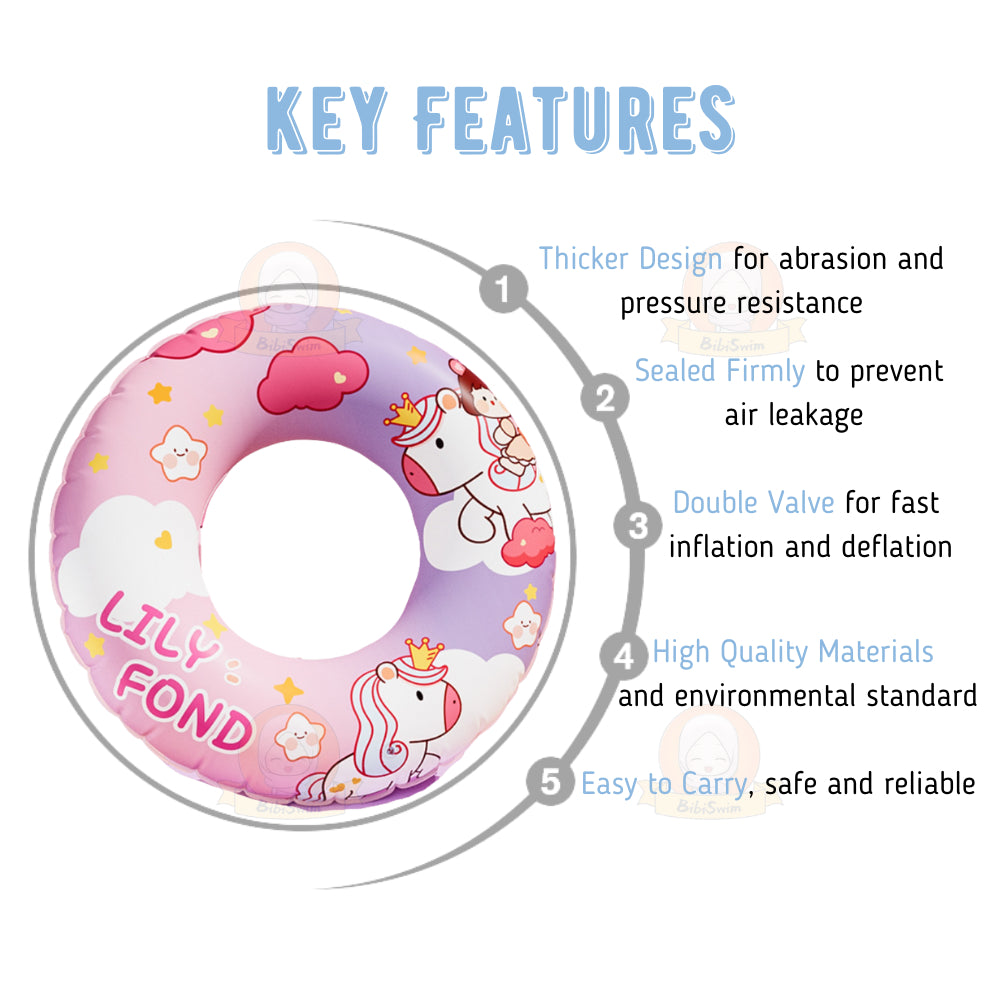 BIBISWIM Cartoon Kids Swim Ring 1+
