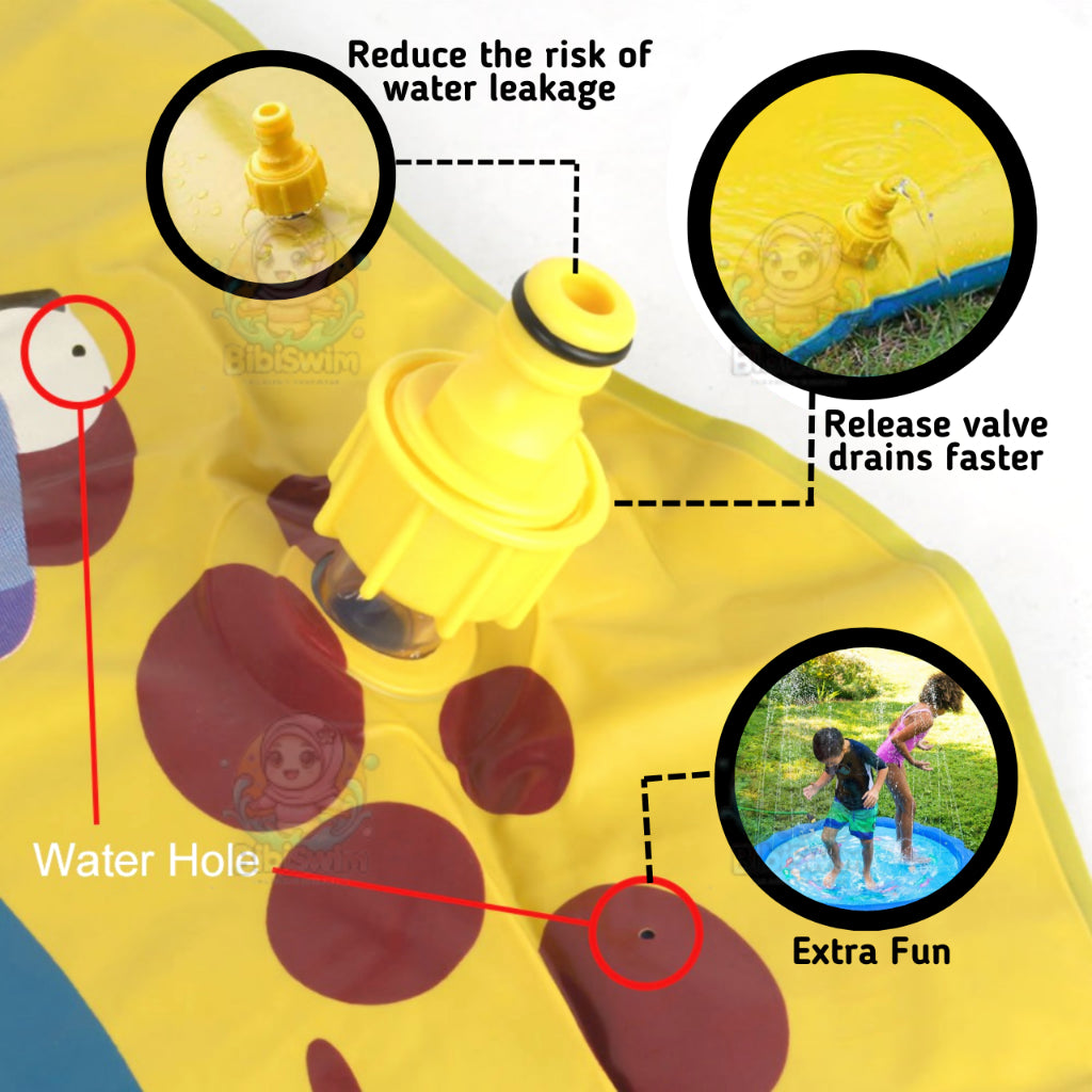 BIBISWIM Thick Splash Mat Kids Water Play