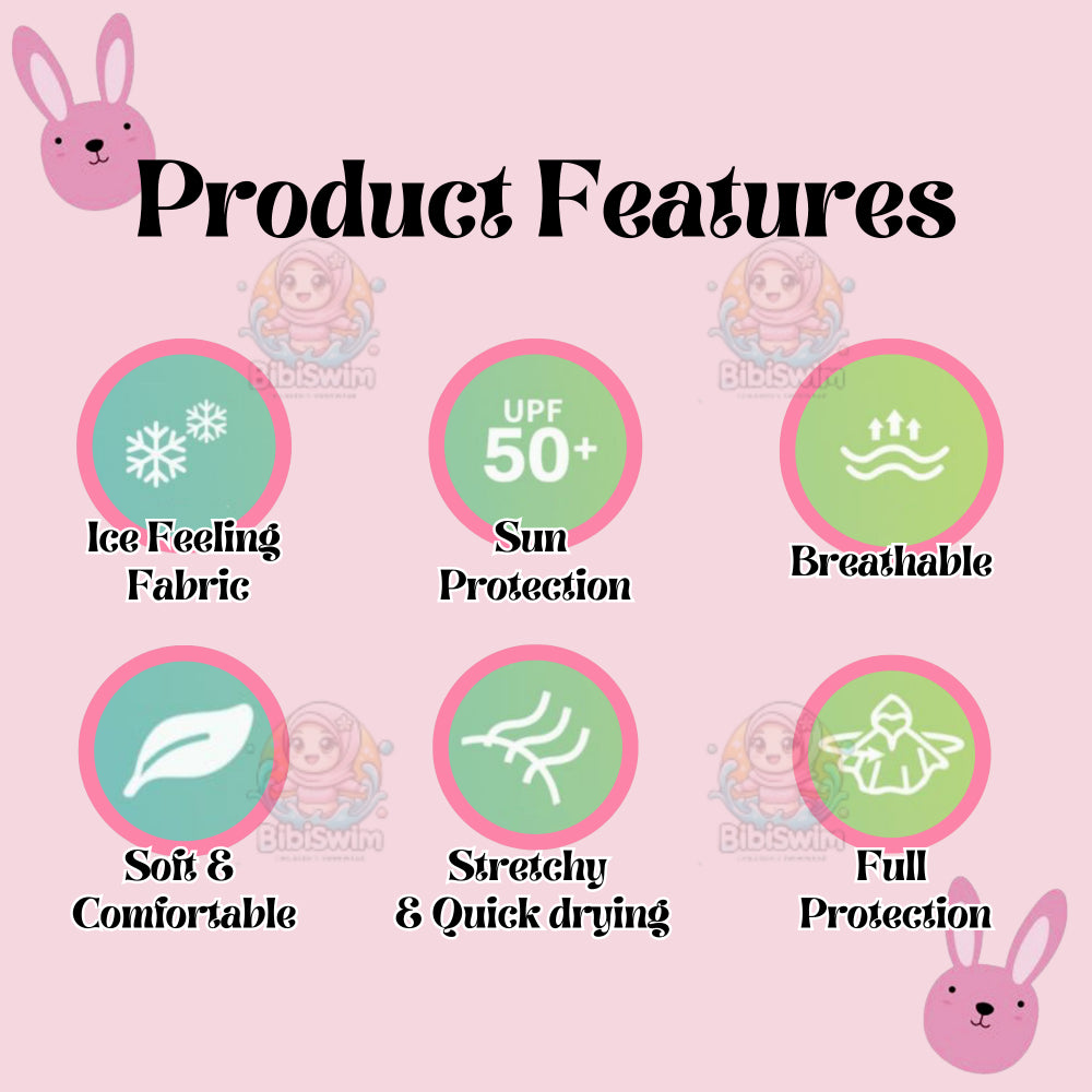 BIBISWIM UPF50 Kids Sun Hoodie 2-8Y