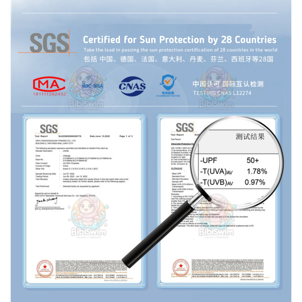 BIBISWIM UPF50 Kids Sun Hoodie 2-8Y