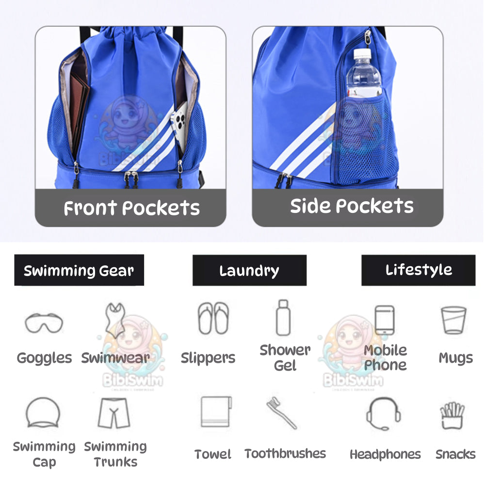 BIBISWIM Multi-Color Swim & Sport Backpack