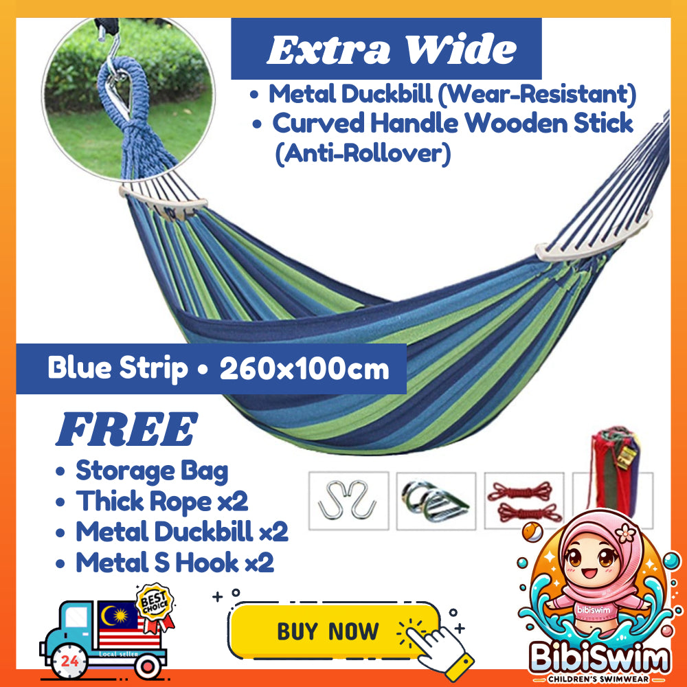BIBISWIM Striped Canvas Hammock Swing Chair