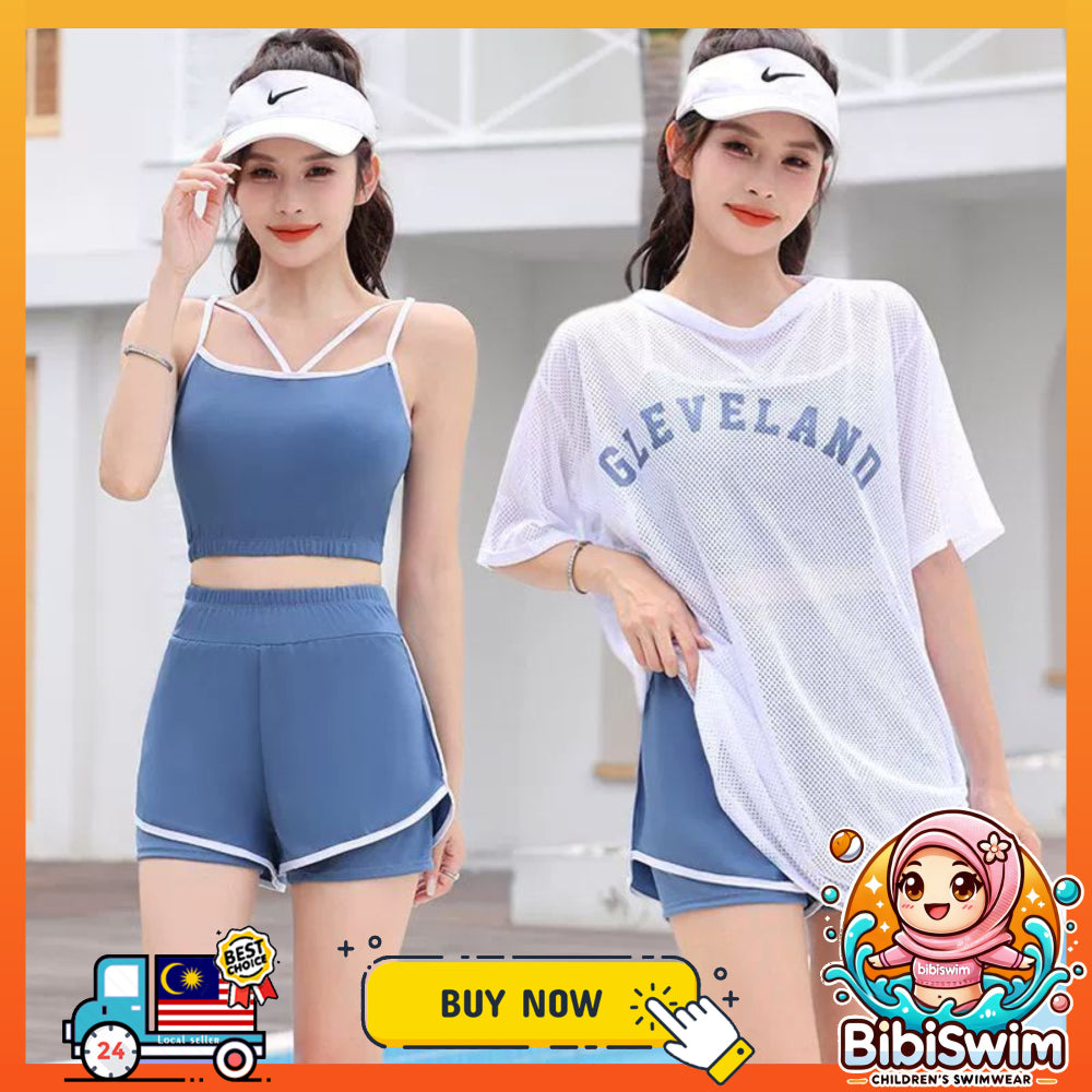 BIBISWIM Plus Size 3pc Sport Bikini Set