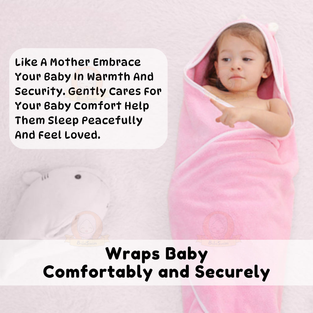 BIBISWIM Coral Fleece Baby Hooded Towel