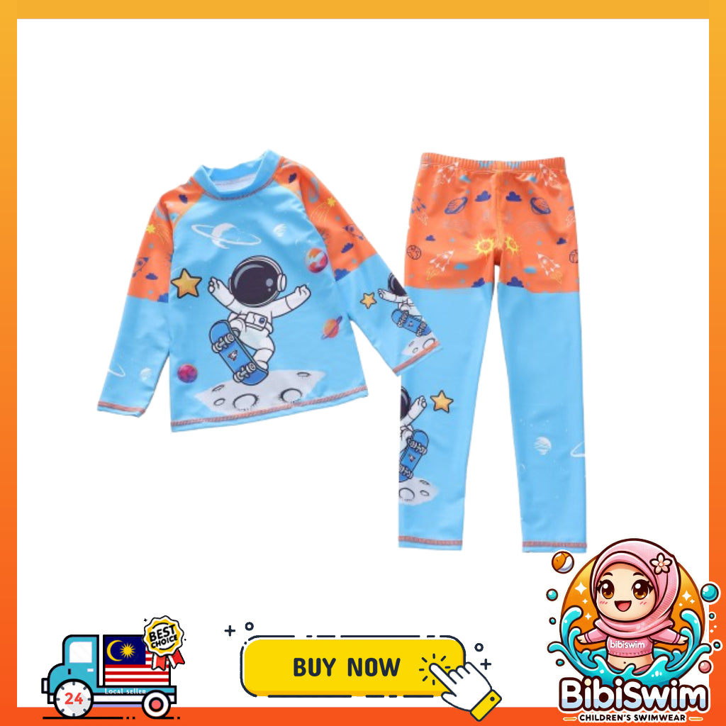 BIBISWIM Boys Shark Rash Guard Set