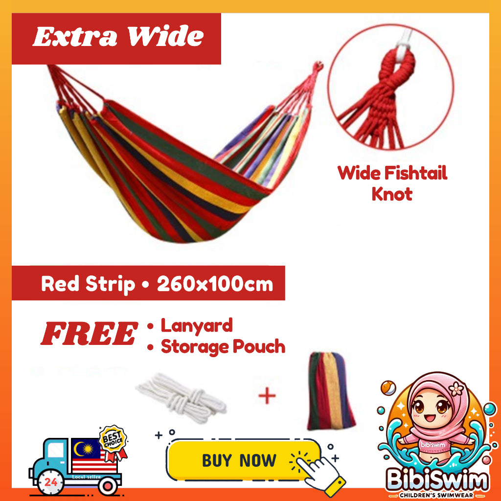BIBISWIM Striped Canvas Hammock Swing Chair
