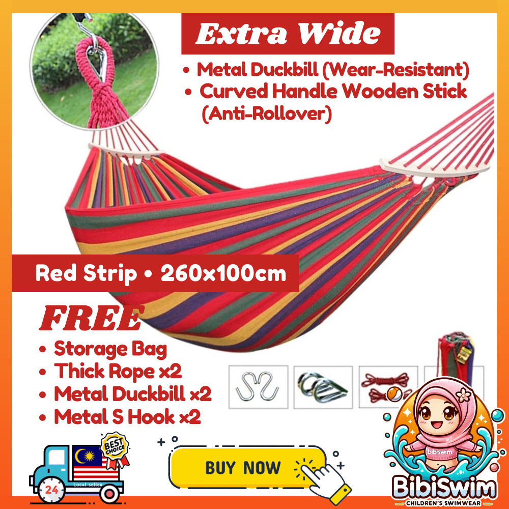 BIBISWIM Striped Canvas Hammock Swing Chair