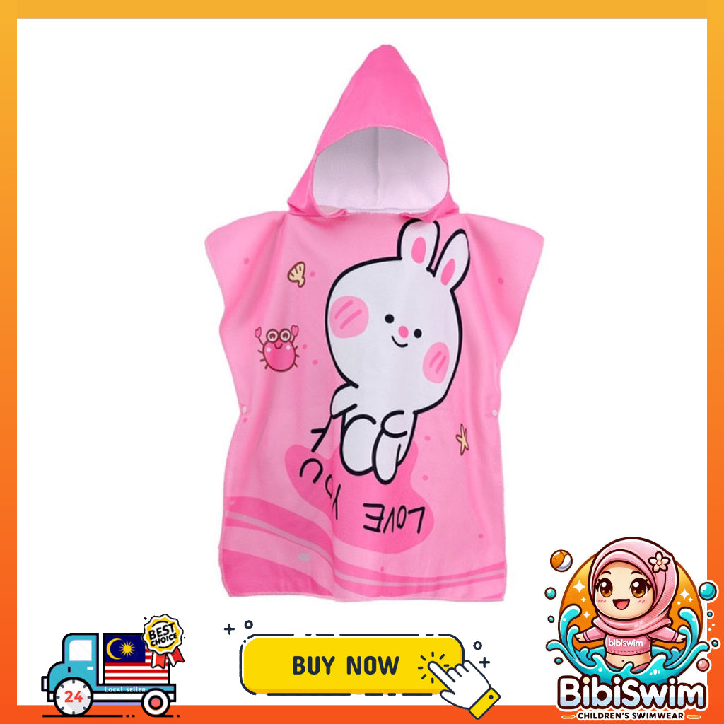 BIBISWIM Kids Quick Dry Hooded Towel