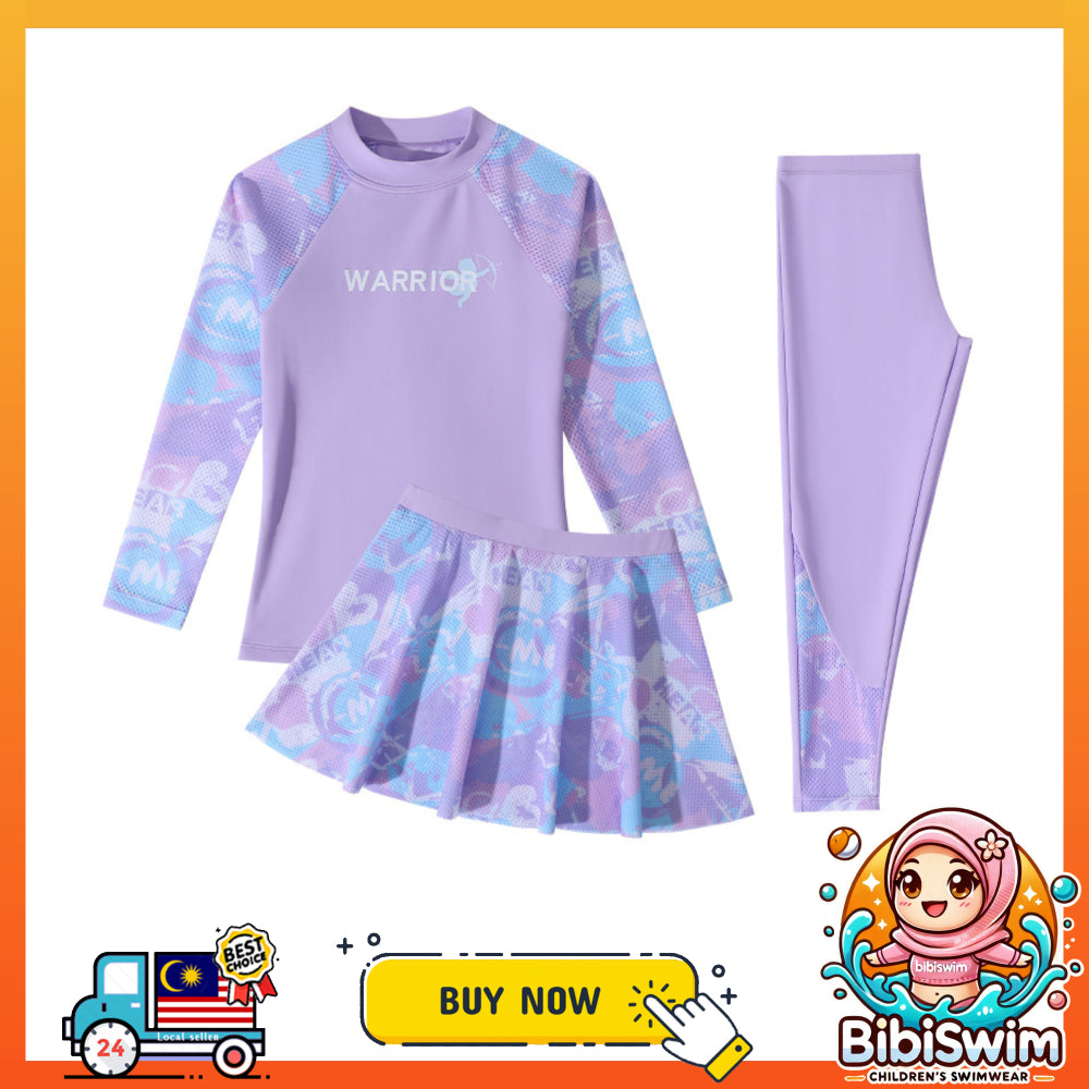 BIBISWIM Girls Long Sleeve Swim Set