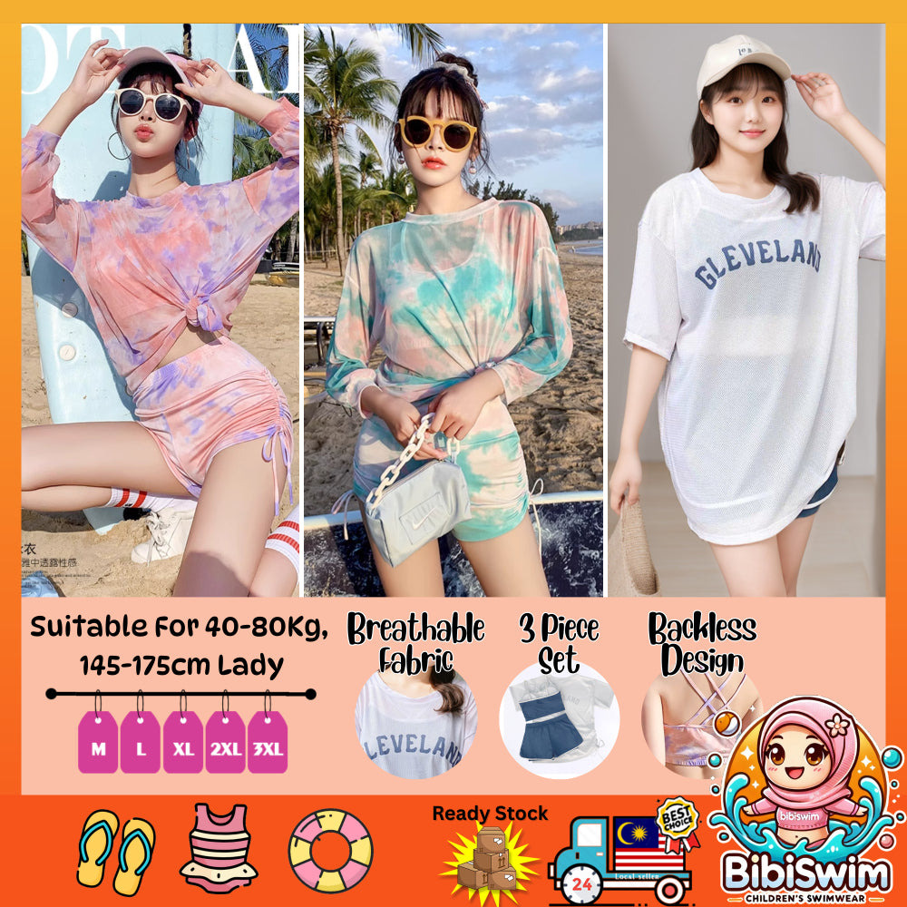 BIBISWIM Plus Size 3pc Sport Bikini Set