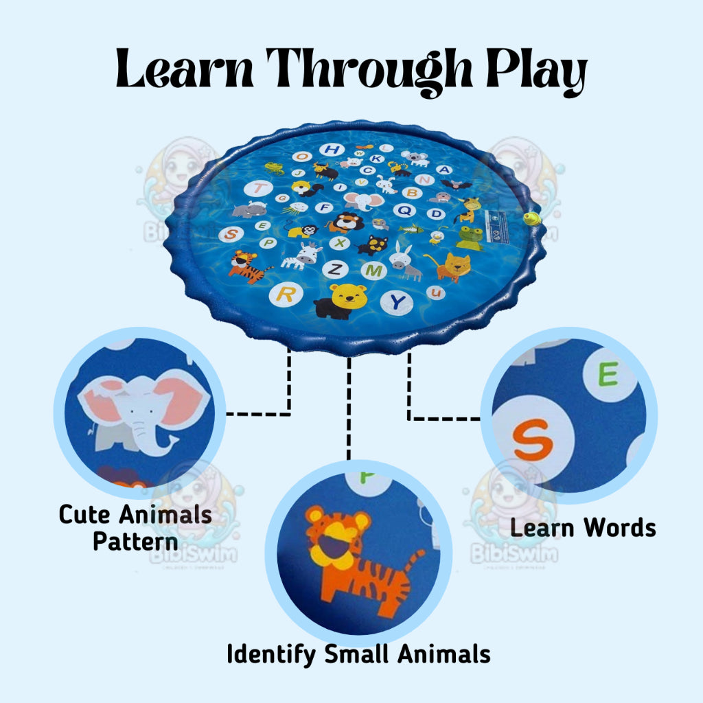 BIBISWIM Thick Splash Mat Kids Water Play