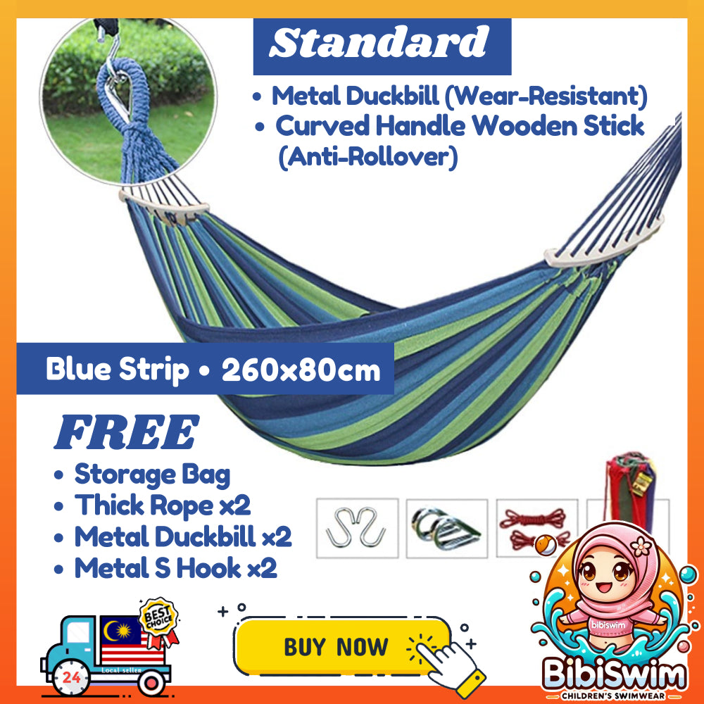 BIBISWIM Striped Canvas Hammock Swing Chair