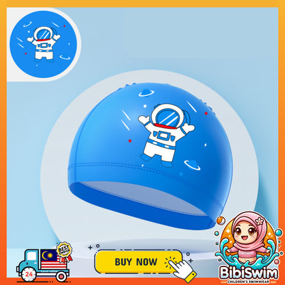 BIBISWIM Animal Print Kids Swim Cap