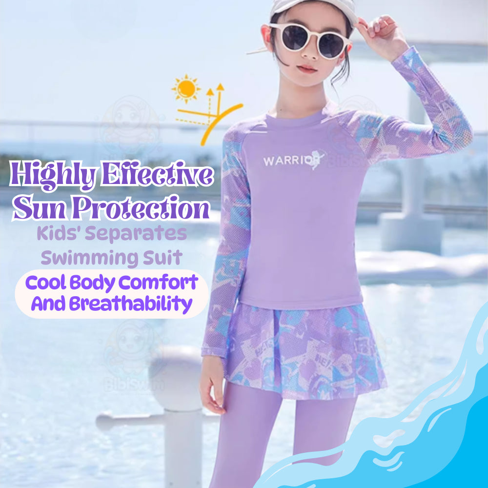 BIBISWIM Girls Long Sleeve Swim Set