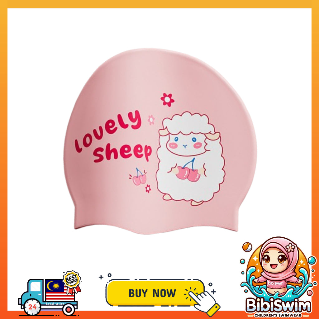 BIBISWIM Kids Swim Cap 12 Animal Designs