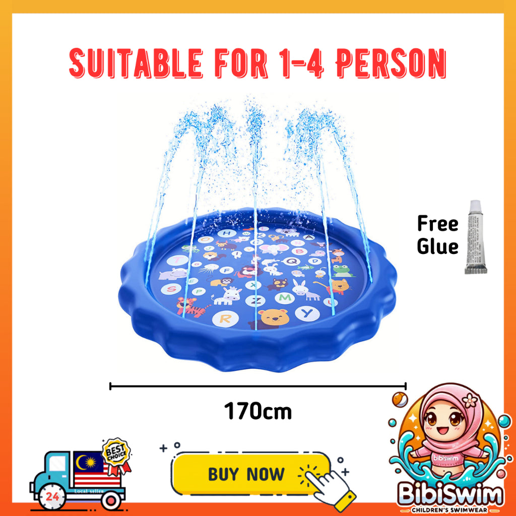 BIBISWIM Thick Splash Mat Kids Water Play
