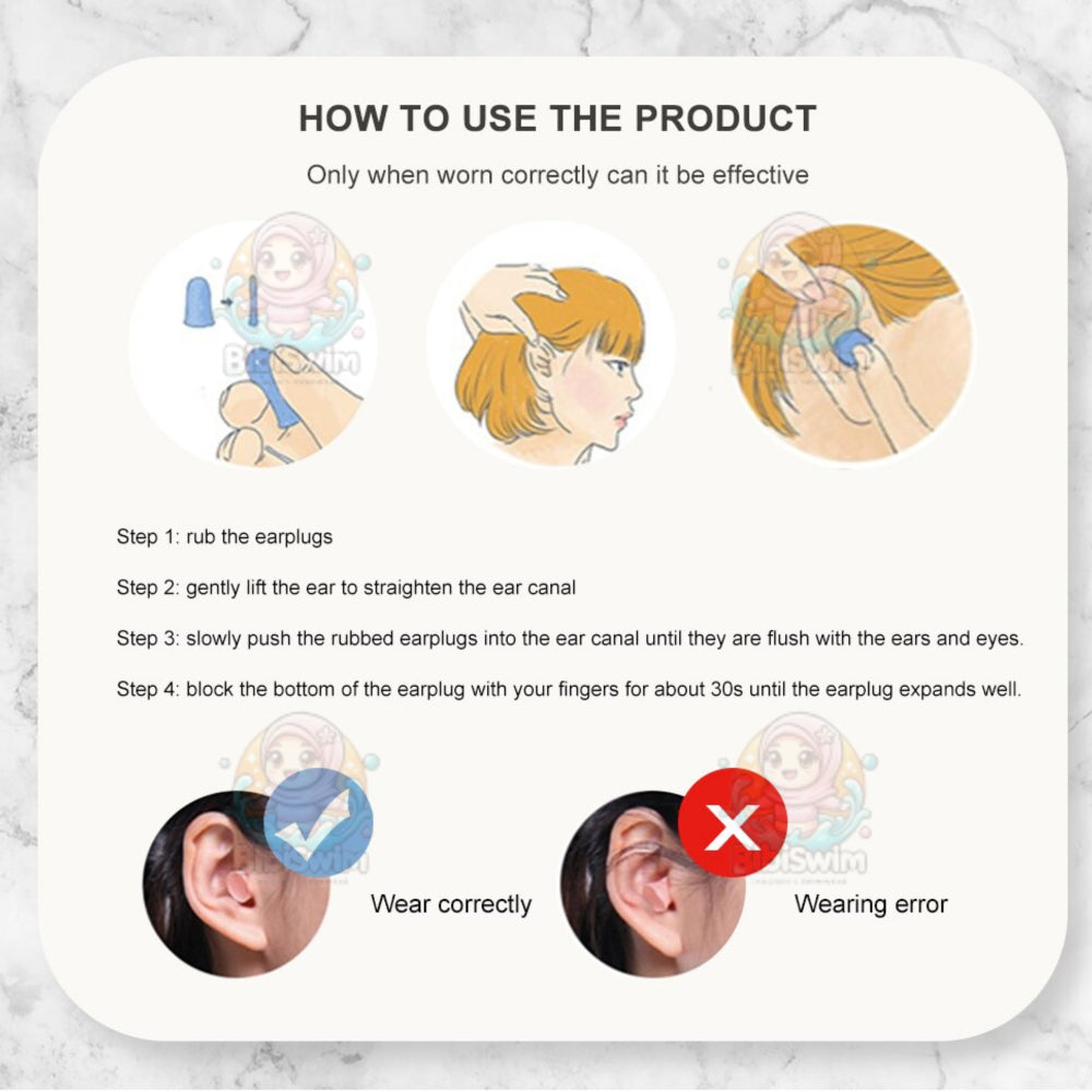 BIBISWIM Baby Swim & Sleep Earplugs