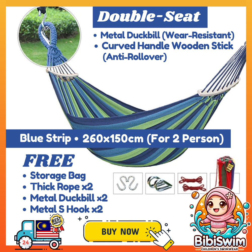 BIBISWIM Striped Canvas Hammock Swing Chair