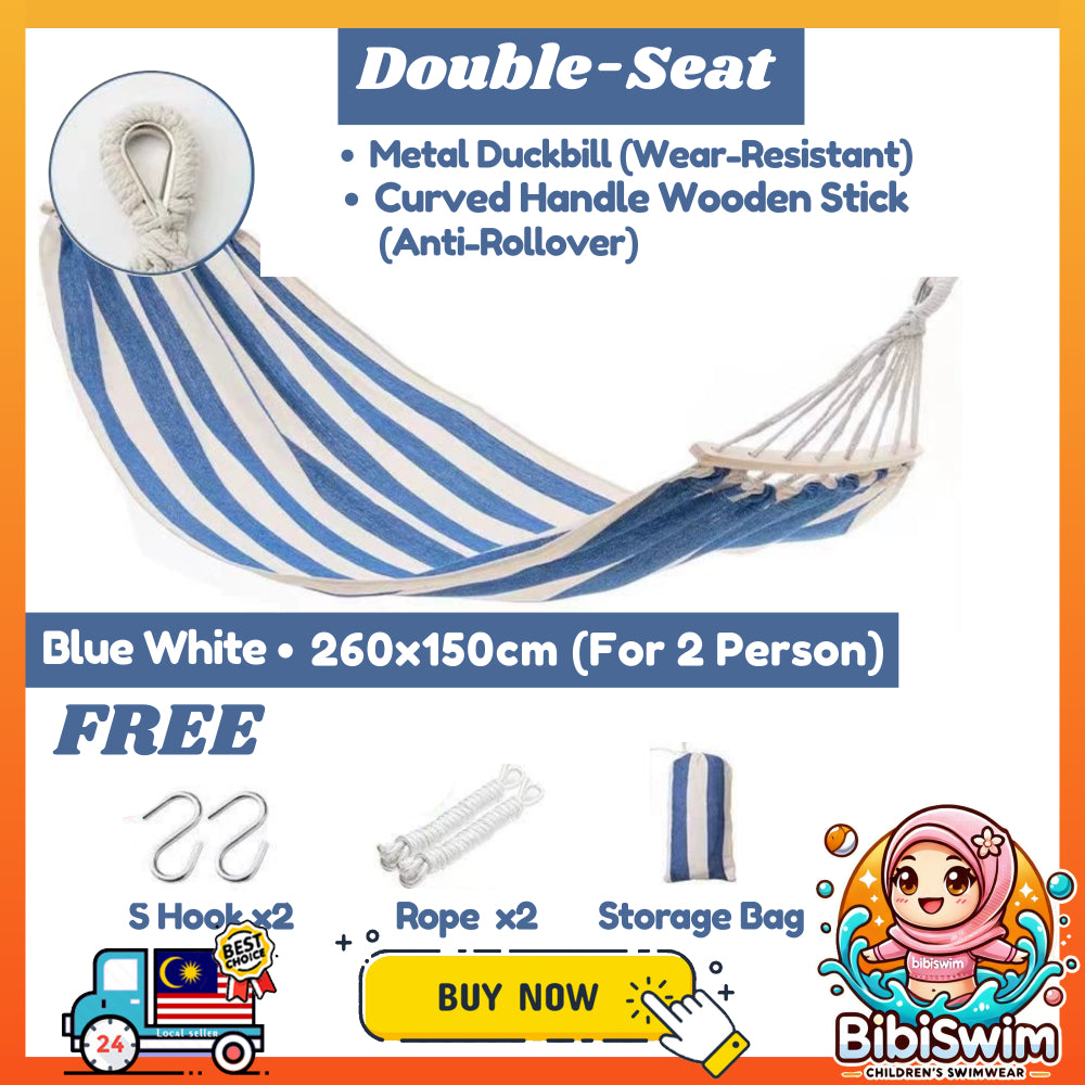 BIBISWIM Striped Canvas Hammock Swing Chair