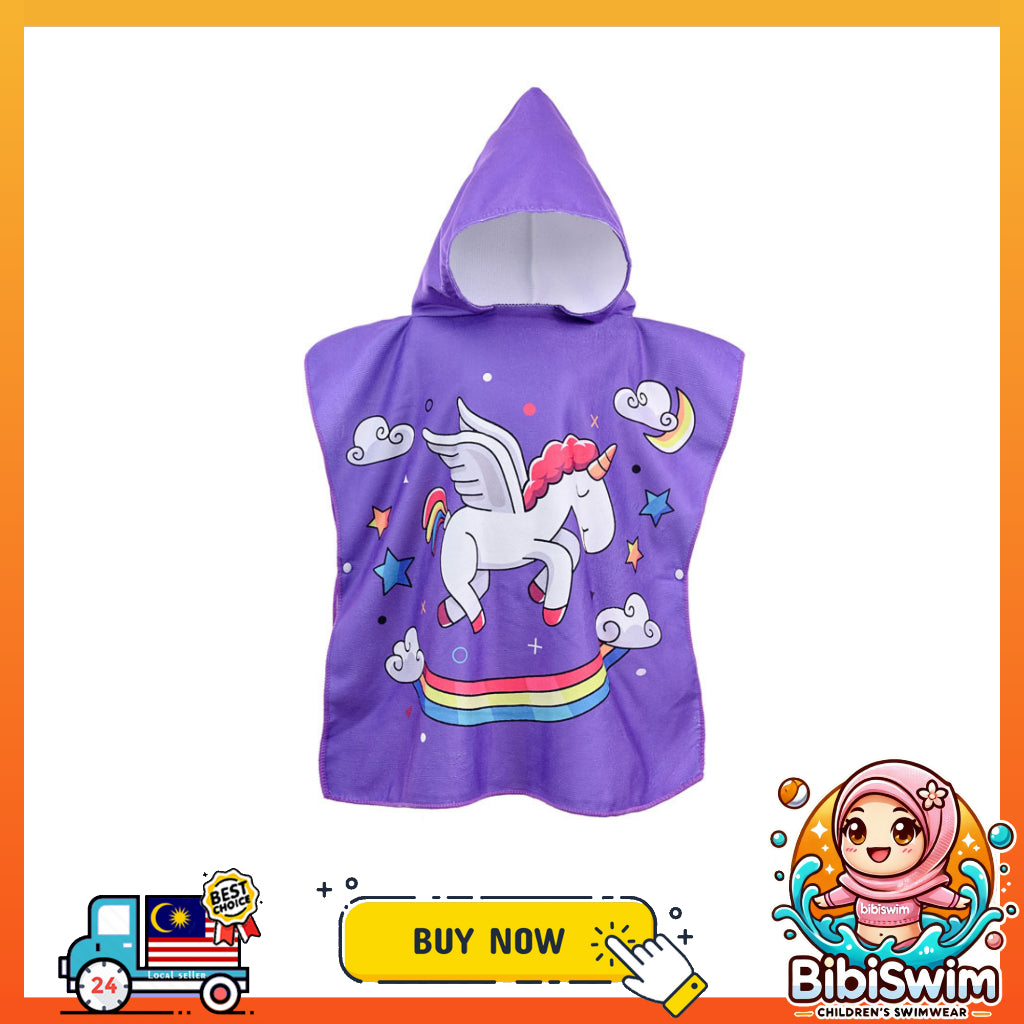 BIBISWIM Kids Quick Dry Hooded Towel