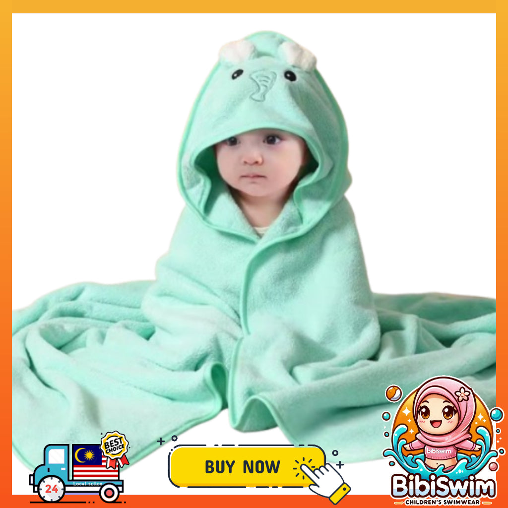 BIBISWIM Coral Fleece Baby Hooded Towel
