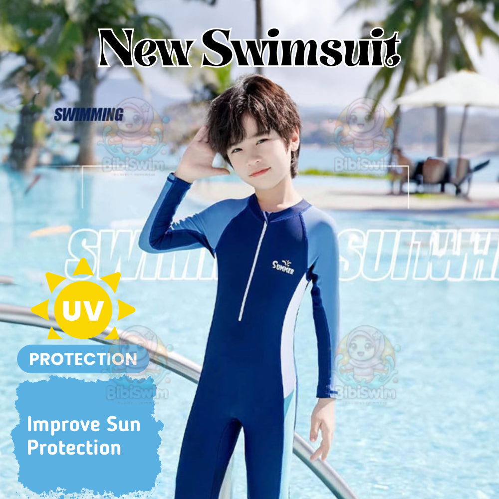 BIBISWIM UPF 50+ Zip Front Kids Swimsuit