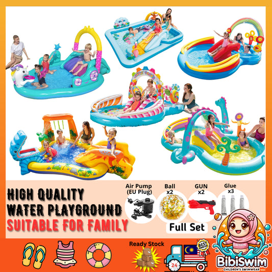 BIBISWIM Inflatable Water Slide Play Pool