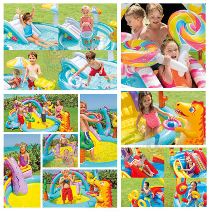 BIBISWIM Inflatable Water Slide Play Pool
