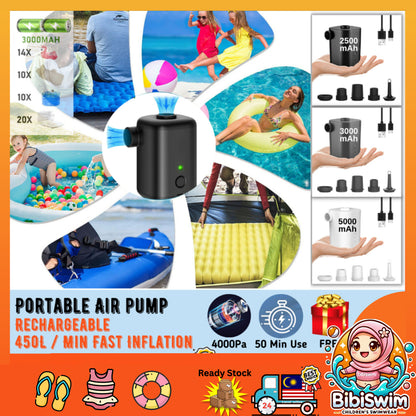 BIBISWIM Portable Electric Air Pump 2500mAh