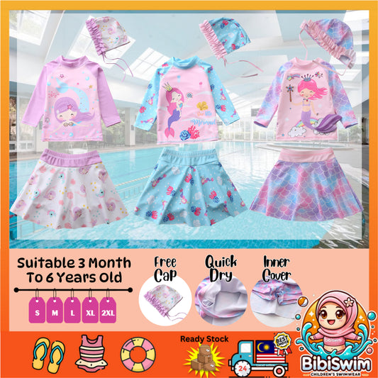 BIBISWIM Mermaid Swim Set with Hat