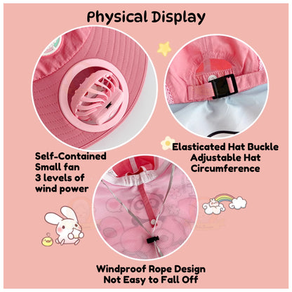 BIBISWIM USB Fan Sun Hat UPF 50+
