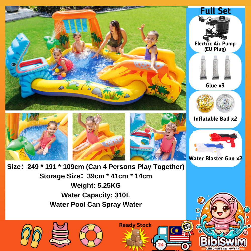 BIBISWIM Inflatable Water Slide Play Pool