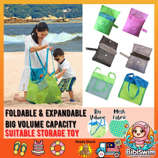 BIBISWIM Mesh Beach Bag with Pockets