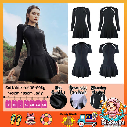 BIBISWIM Modest Plus Size Swim Dress