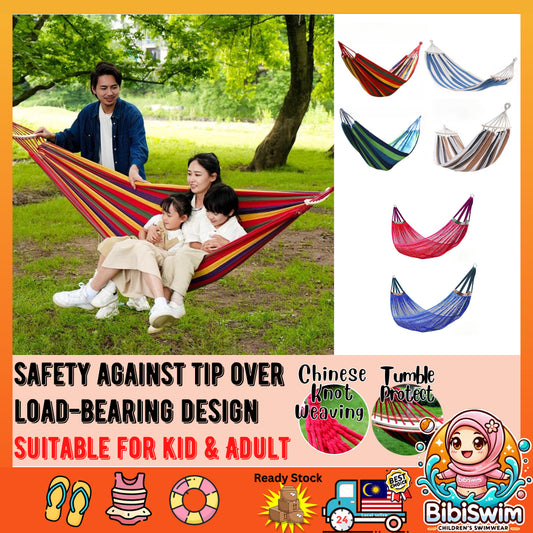 BIBISWIM Striped Canvas Hammock Swing Chair