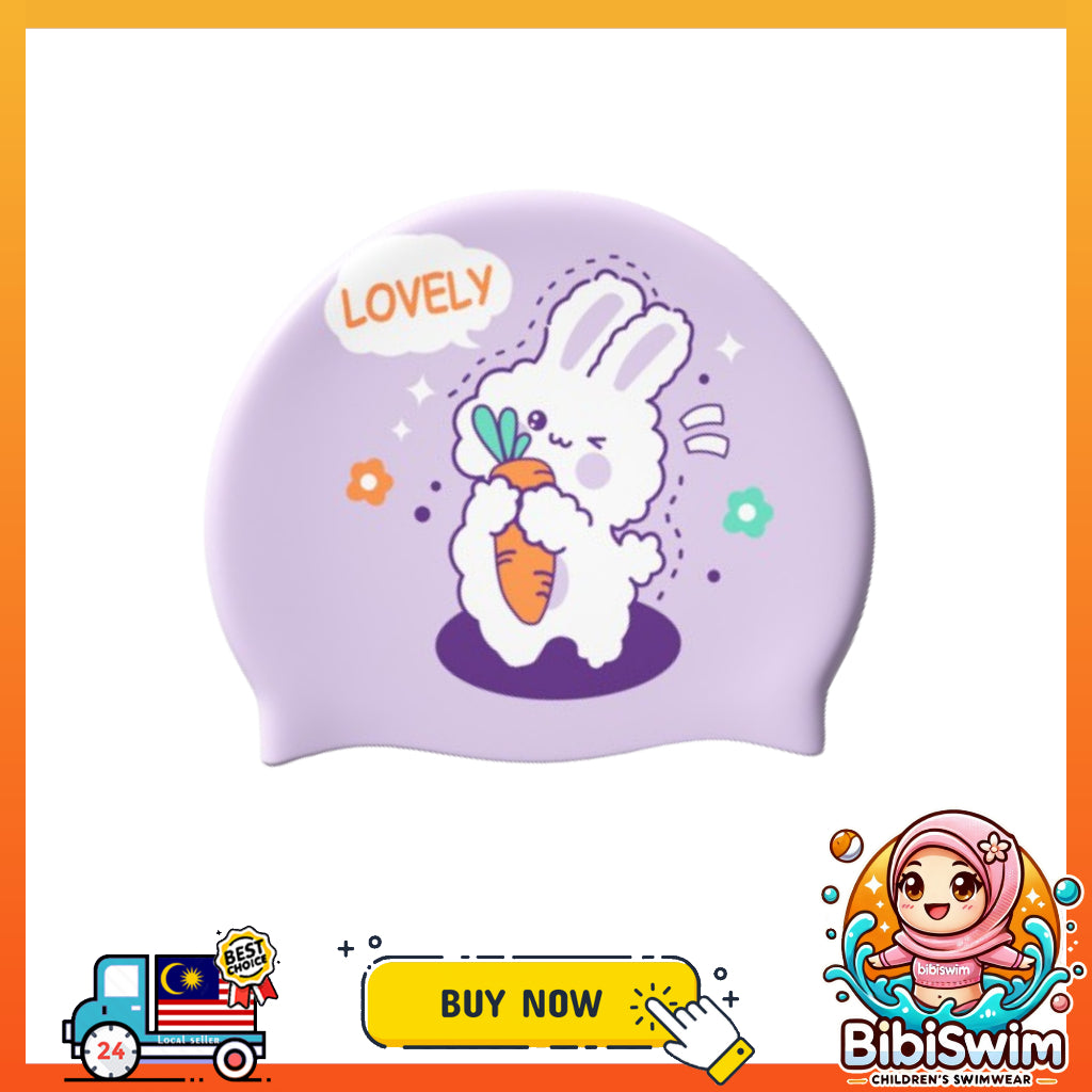 BIBISWIM Kids Swim Cap 12 Animal Designs