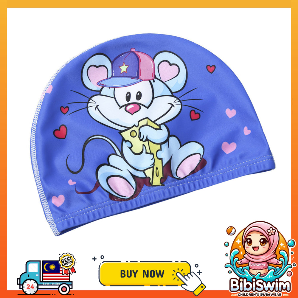 BIBISWIM Cartoon Kids Swim Cap