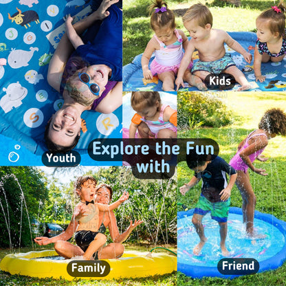 BIBISWIM Thick Splash Mat Kids Water Play