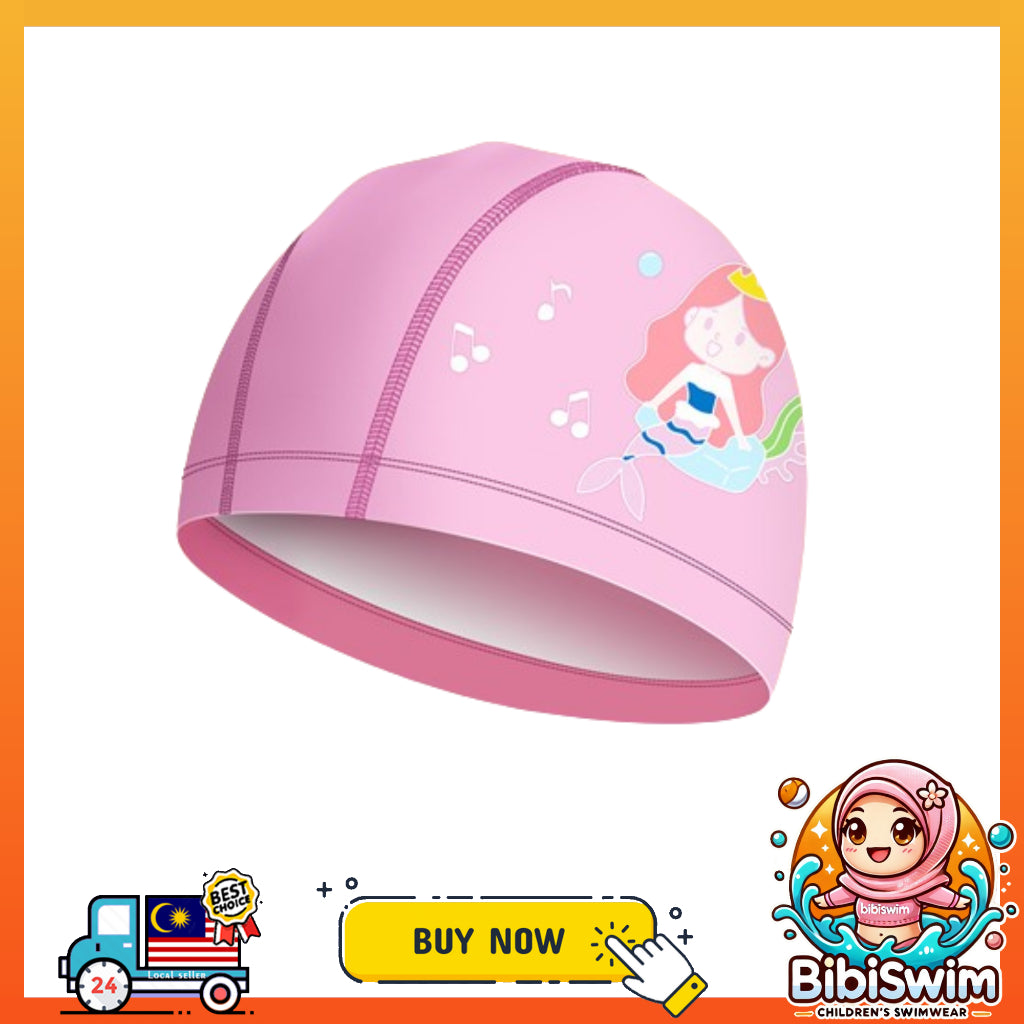 BIBISWIM Animal Print Kids Swim Cap