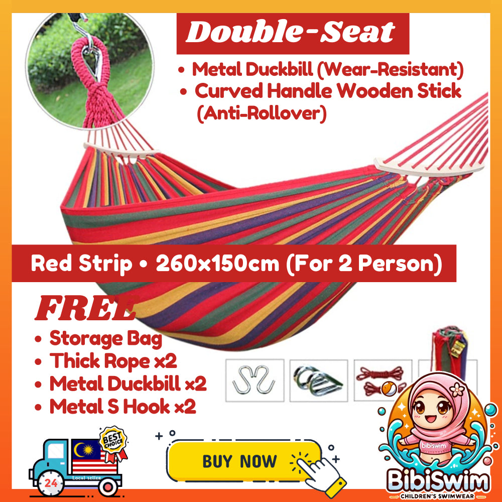 BIBISWIM Striped Canvas Hammock Swing Chair