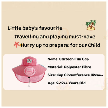 BIBISWIM USB Fan Sun Hat UPF 50+